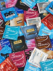 Condom Packets for protection against HIV Aids