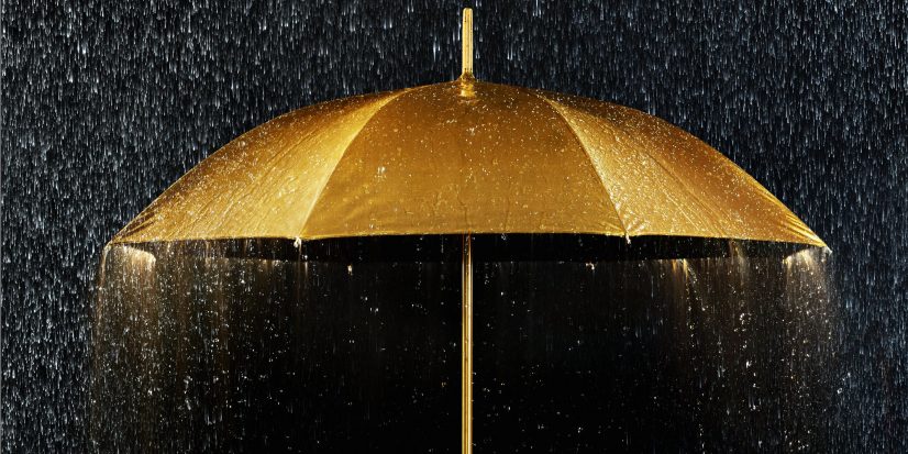 Golden Umbrella Shower Photo
