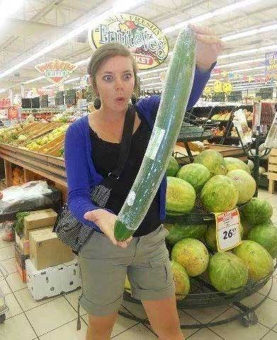 Woman Shopping Finds BIG Cucumber