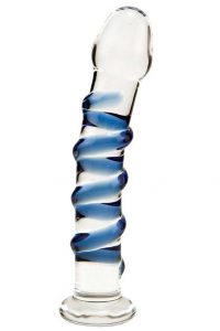 Sapphire Spiral Glass Dildo Sex Toy