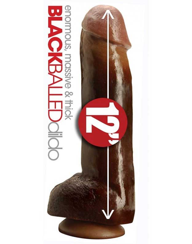 Rascal 12” Black Balled Dildo Sex Toy Image