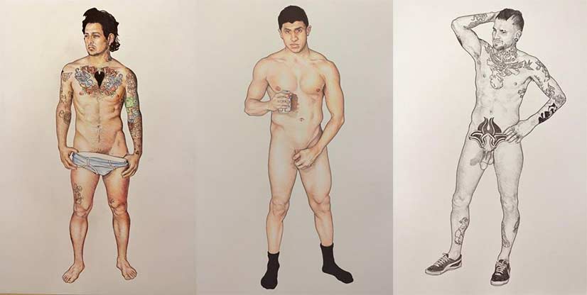 the erotic art of Matthew Conway, Drawings Of Heterosexual Men