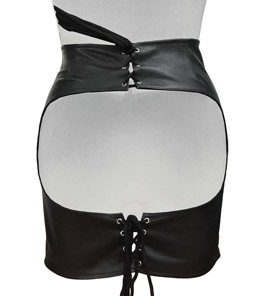 Faux Leather Skirt With An Open Back skirt