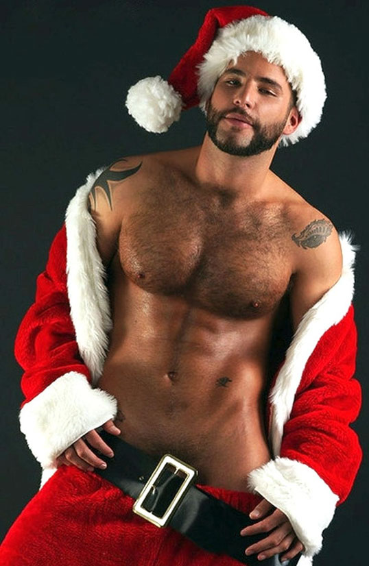 Sexy santa with 6 pack