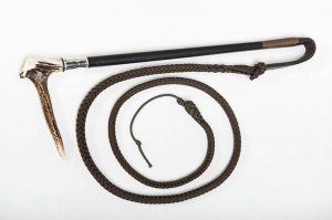 cracking the whip with a black Hunting Whip