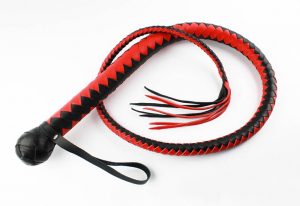 cracking the whip with a Red and black Snake Whip