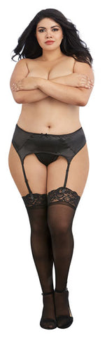 Dream Girl Sheer Thigh High Stockings Black - Fishnet and Thigh Highs