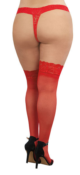 Dream Girl Lingerie Womens Thigh Highs Queen Size Fishnet and Thigh Highs