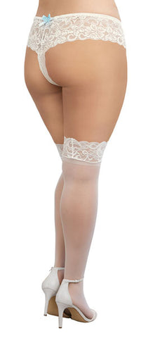 Dream Girl Lingerie Womens Thigh Highs Queen Size - Fishnet and Thigh Highs