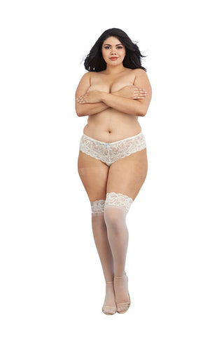 Dream Girl Lingerie Womens Thigh Highs Queen Size - Fishnet and Thigh Highs