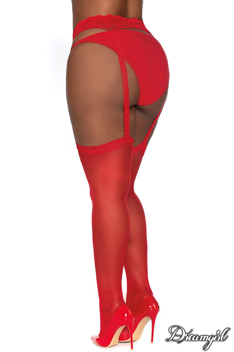 Dream Girl Womens Sexy Garterhose Queen Size Fishnet and Thigh Highs