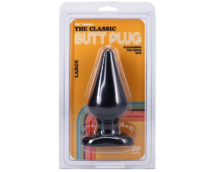 Doc Johnson Classic Butt Plug Smooth Large Black Anal Beads and Balls