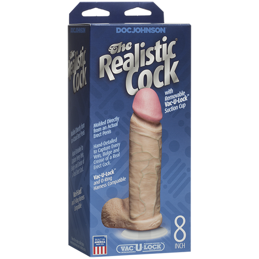 Doc Johnson The Realistic Cock ULTRASKYN 8 Inches Vanilla - Realistic Dildos