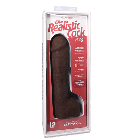 Vac-U-Lock Hung 12 Inch Ultraskyn Realistic Cock With Balls - Realistic Dildos