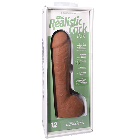 Vac-U-Lock Hung 12 Inch Ultraskyn Realistic Cock With Balls - Realistic Dildos