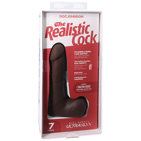Vac-U-Lock Suction Cup 7 Inch Realistic Cock With Balls - Realistic Dildos
