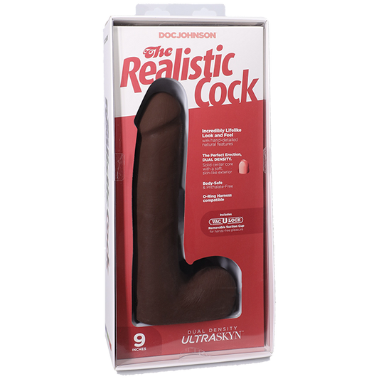 Vac-U-Lock Suction Cup 9 Inch Realistic Cock With Balls Realistic Dildos
