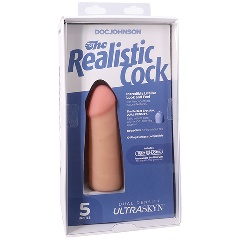 Vac-U-Lock 5 Inch Realistic Cock With Removable Suction Cup - Realistic Dildos