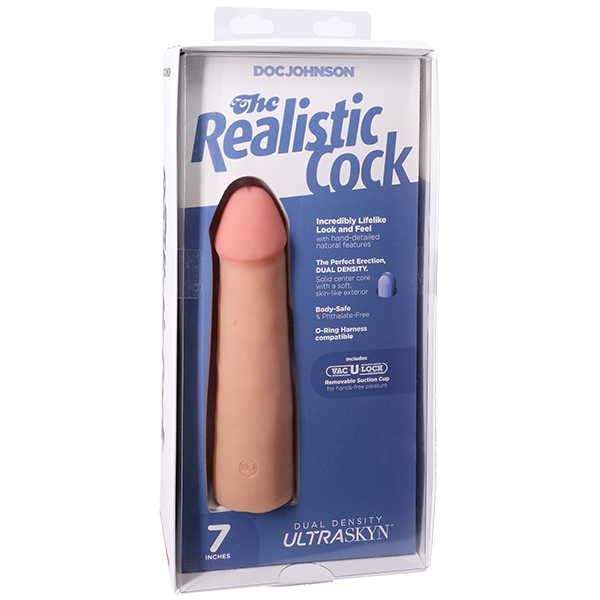 Vac-U-Lock 7 Inch Realistic Dildo With Removable Suction Cup Realistic Dildos