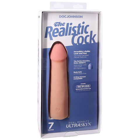 Vac-U-Lock 7 Inch Realistic Dildo With Removable Suction Cup - Realistic Dildos