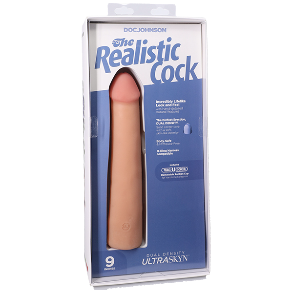 Vac-U-Lock 9 Inch Realistic Dong With Removable Suction Cup Realistic Dildos