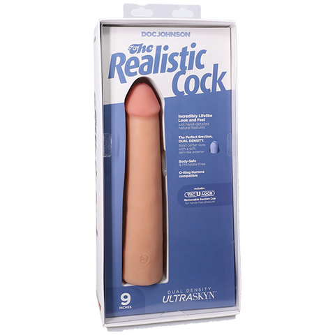 Vac-U-Lock 9 Inch Realistic Dong With Removable Suction Cup - Realistic Dildos