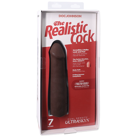 Vac-U-Lock 7 Inch Realistic Dildo With Removable Suction Cup - Realistic Dildos