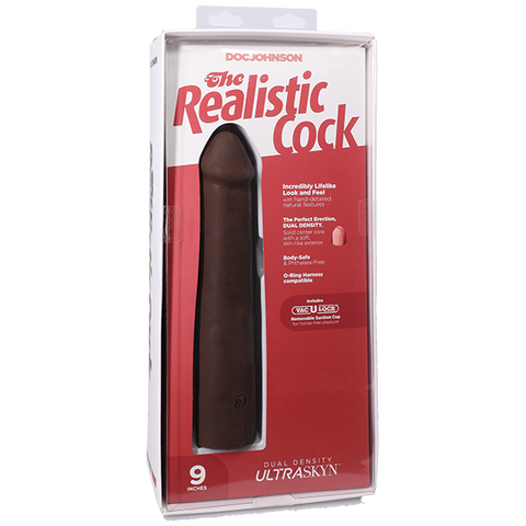Vac-U-Lock 9 Inch Realistic Dong With Removable Suction Cup - Realistic Dildos