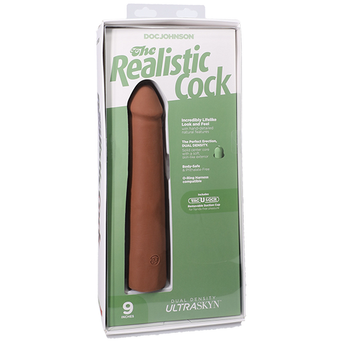 Vac-U-Lock 9 Inch Realistic Dong With Removable Suction Cup - Realistic Dildos