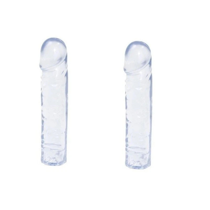 Doc Johnson 8 Inch Crystal Jellies Classic Realistic Dong Clear Realistic Dildos