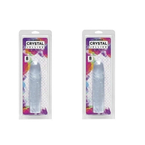 Doc Johnson 8 Inch Crystal Jellies Classic Realistic Dong - Realistic Dildos