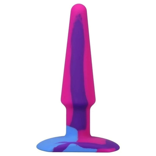 Doc Johnson A-Play Groovy Silicone Anal Plug Berry - Butt Plugs