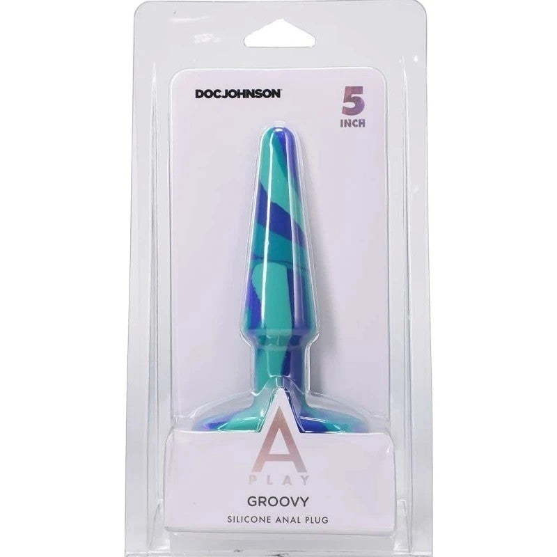 Doc Johnson A-Play Groovy Silicone Anal Play Plug Ocean Butt Plugs