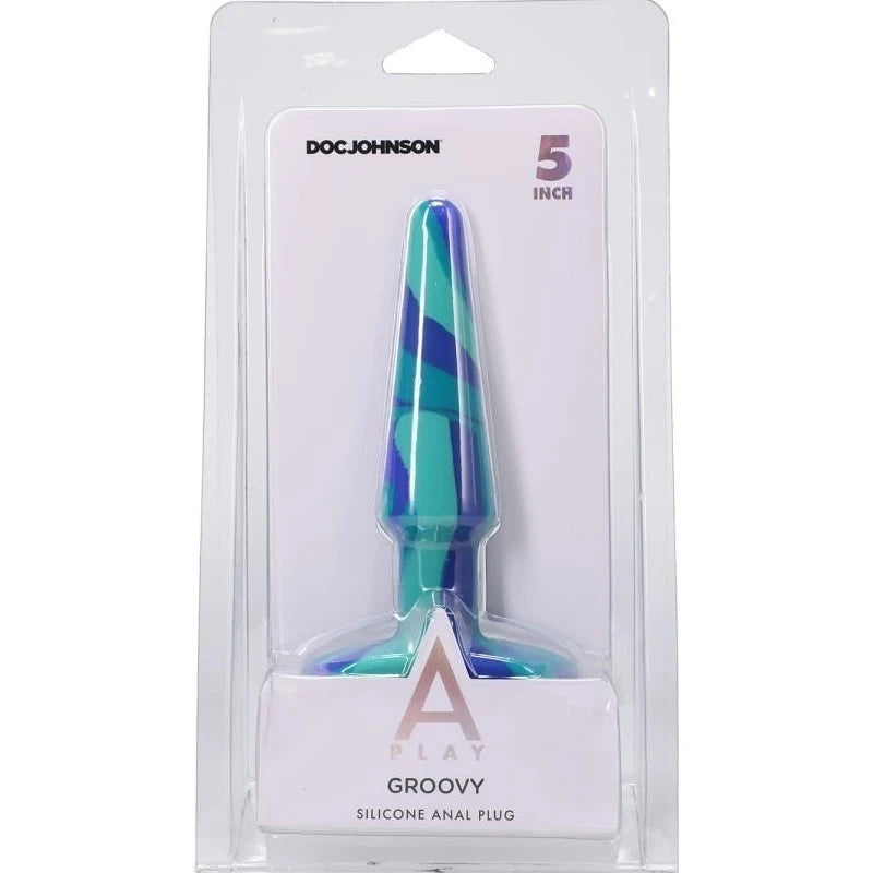 Doc Johnson A-Play Groovy Silicone Anal Play Plug Ocean Butt Plugs
