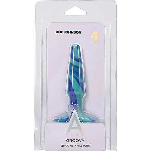 A-Play Groovy Silicone Anal Play Plug Ocean by Doc Johnson - Butt Plugs