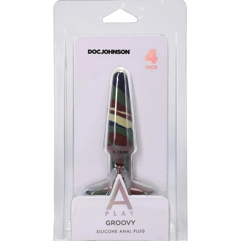 Doc Johnson A-Play Groovy Flexible Anal Plug Camouflage Butt Plugs