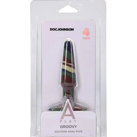Doc Johnson A-Play Groovy Flexible Anal Plug Camouflage - Butt Plugs