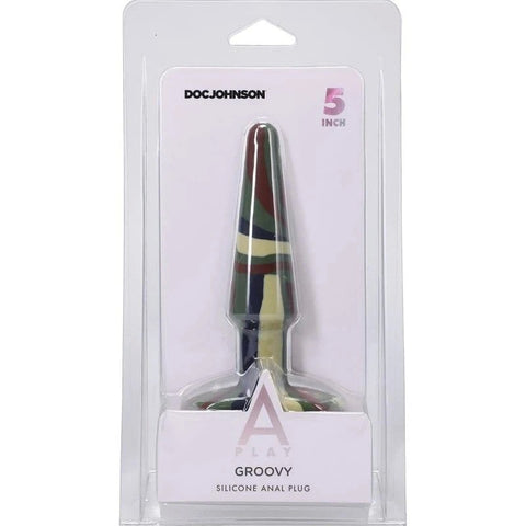 Doc Johnson A-Play Groovy Flexible Anal Plug Camouflage - Butt Plugs
