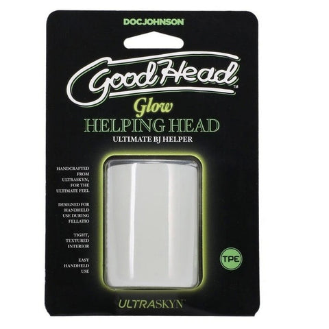Doc Johnson GoodHead Glow Helping Head Mini Male Stroker - Masturbators and Strokers