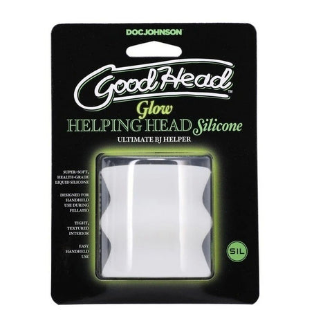 Doc Johnson GoodHead Glow Helping Head Silicone Stroker - Masturbators and Strokers