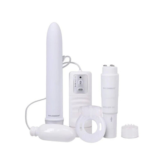 Doc Johnson White Nights Pleasure 4 Piece Vibrators Sex Kit - Sex Kits