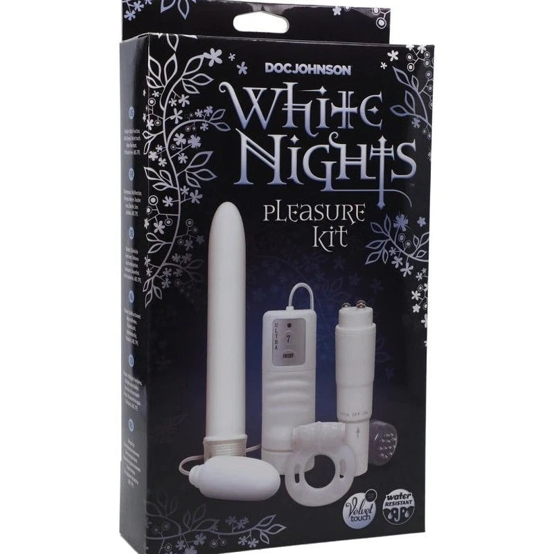 Doc Johnson White Nights Pleasure 4 Piece Vibrators Sex Kit Sex Kits