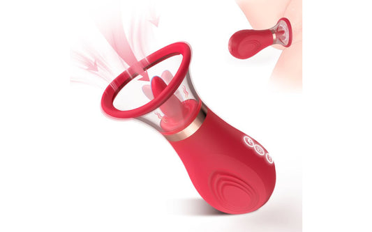 S-Hande Sybil 3-in-1 Sucking Licking Tickling Stimulator Red Clit Ticklers and Pulsators