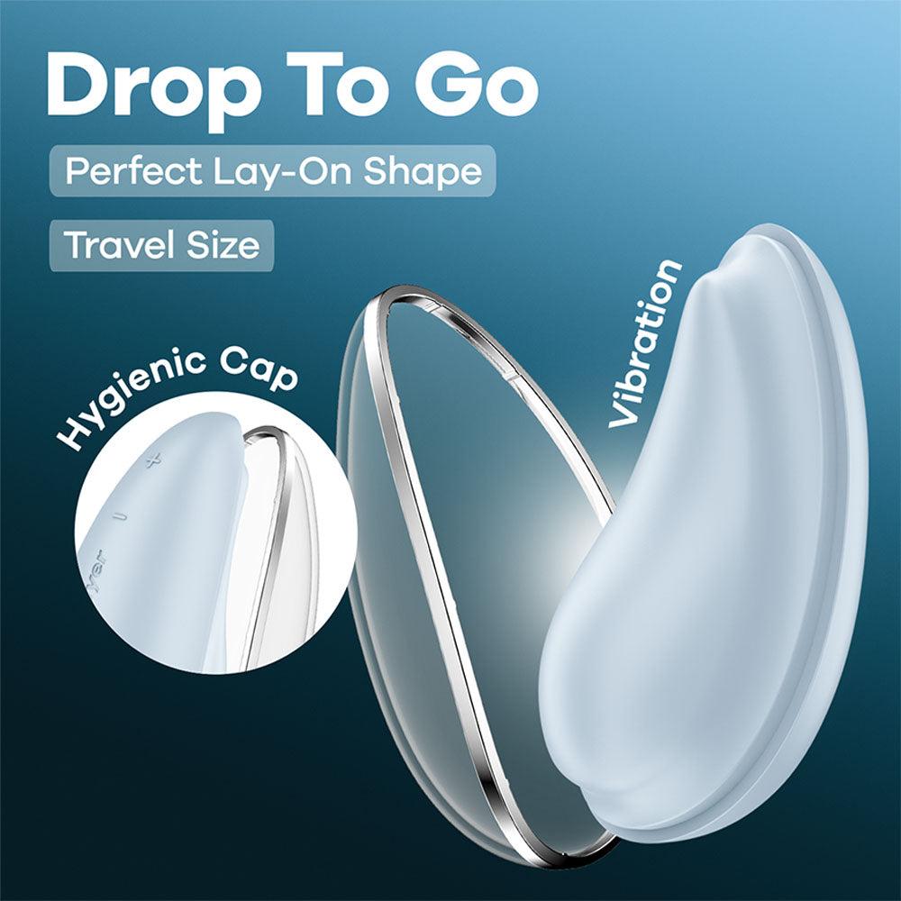 Satisfyer Drop To Go USB Rechargeable Clitoral Stimulator Blue Clit Ticklers and Pulsators