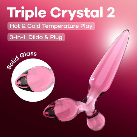 Satisfyer Triple Crystal 2 Glass 3-in-1 Anal Plug - Butt Plugs