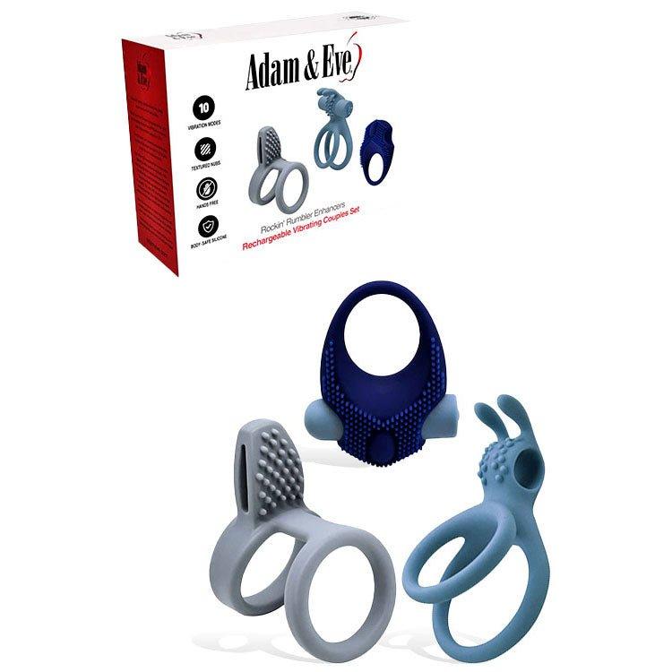 Adam & Eve ROCKIN RUMBLER Erection ENHANCERS Set - Cock Ring Sets