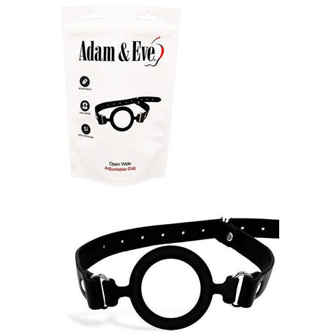 Adam & Eve OPEN WIDE Adjustable Bondage Mouth Gag - Bondage Gags and Bits