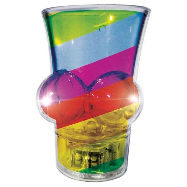 Hot Production Rainbow Delight LED Boobie Shaped Shot Glass Party Gifts and Novelties