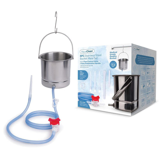 Xgen AquaClean 8PC Stainless Steel Bucket Mate Set - Enemas and Douches