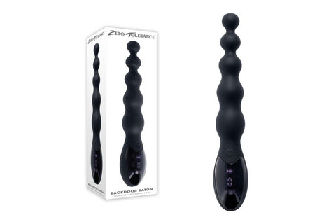 Zero Tolerance Backdoor Baton Vibrating Anal Bead Black - Anal Beads and Balls